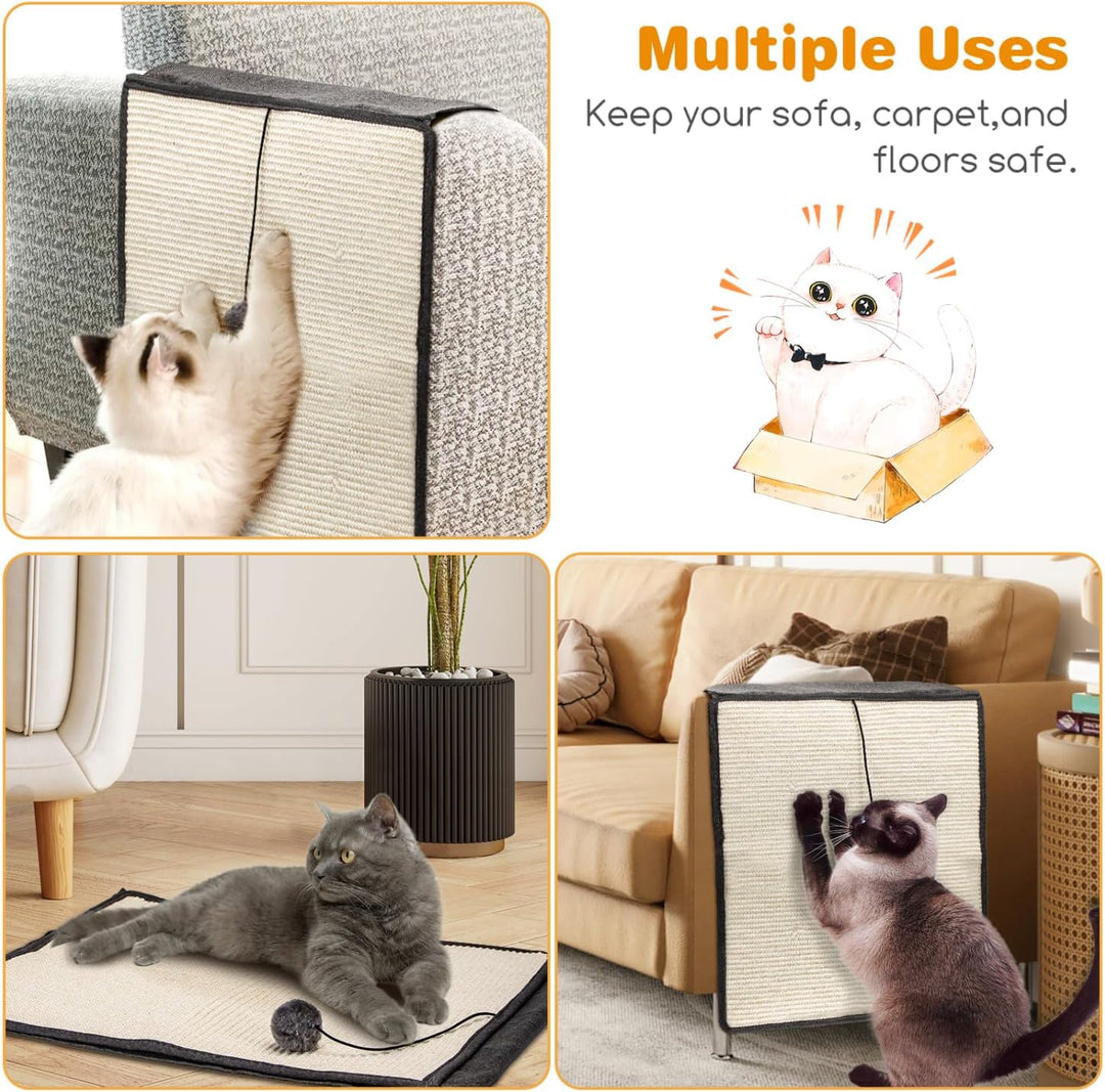 Nobleza Katzen Kratzmatte Kratzschutz Sofa, Sisal Kratzteppich für Katze, Sessel Couch Katzenkratzma