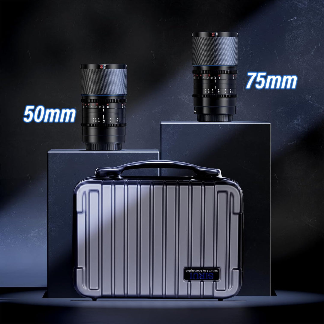 SIRUI Saturn 50mm 75mm Objektiv-Set T2.9 1.6X Vollformat Kohlefaser anamorphes Objektiv, Cine Objekt