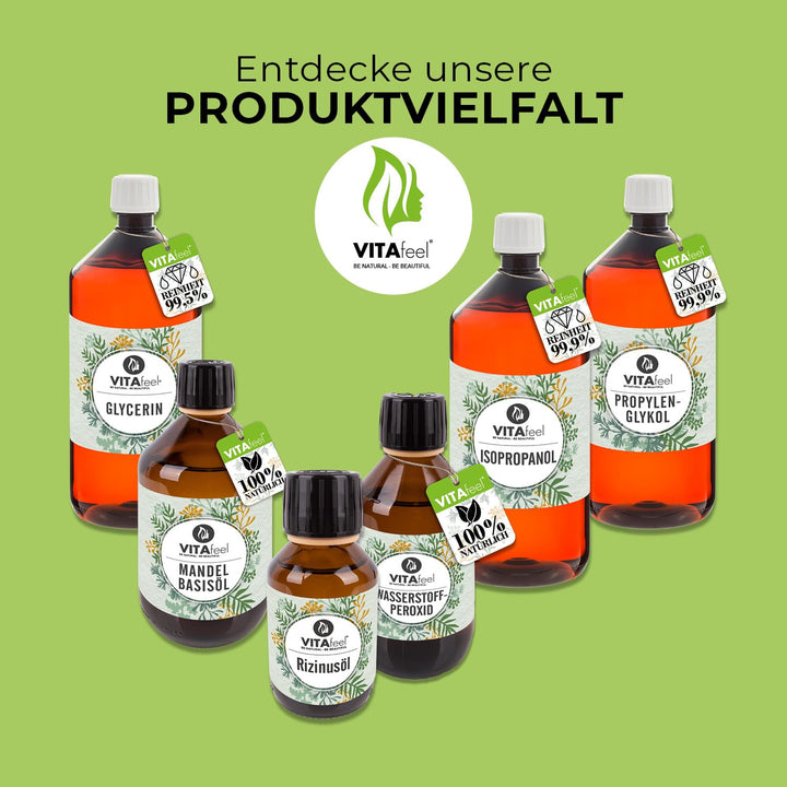 GreatVita Rizinusöl - 100 Procent reines kaltgepresstes Öl, nativ Ph. Eur., 3 x 1000 ml, Wimpern Ser