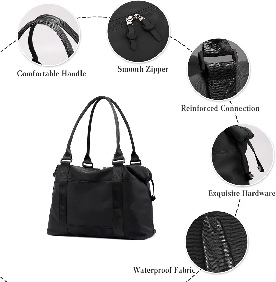 PORRASSO Reisetasche Damen Schultertasche Grosse Handtasche Trainingstasche Frauen Weekender Übernac