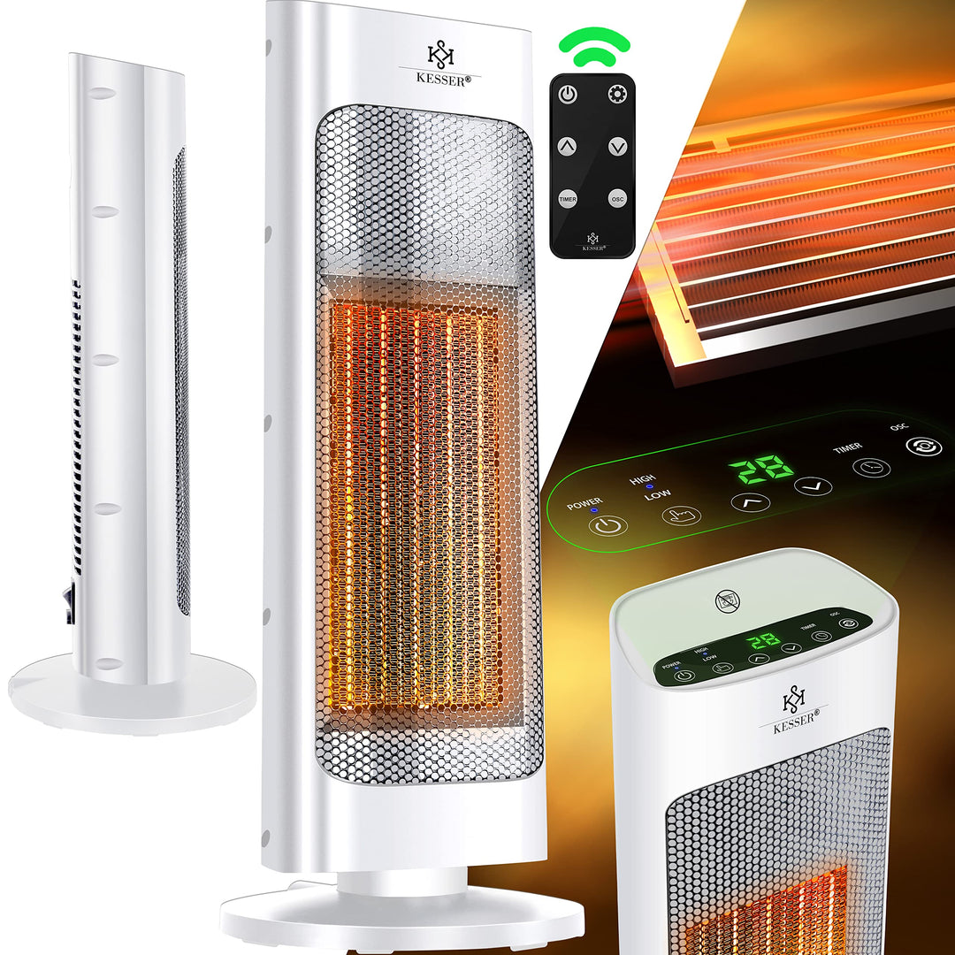 KESSER® Heizlüfter mit Fernbedienung energiesparend leise 2000W Keramik Heizstrahler Standheizstrahl