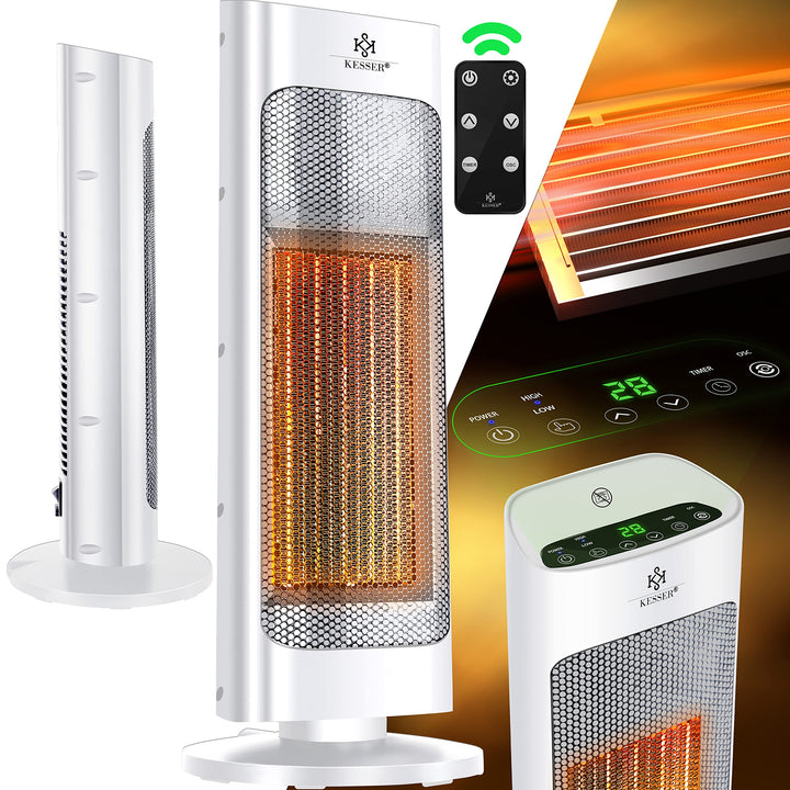 KESSER® Heizlüfter mit Fernbedienung energiesparend leise 2000W Keramik Heizstrahler Standheizstrahl