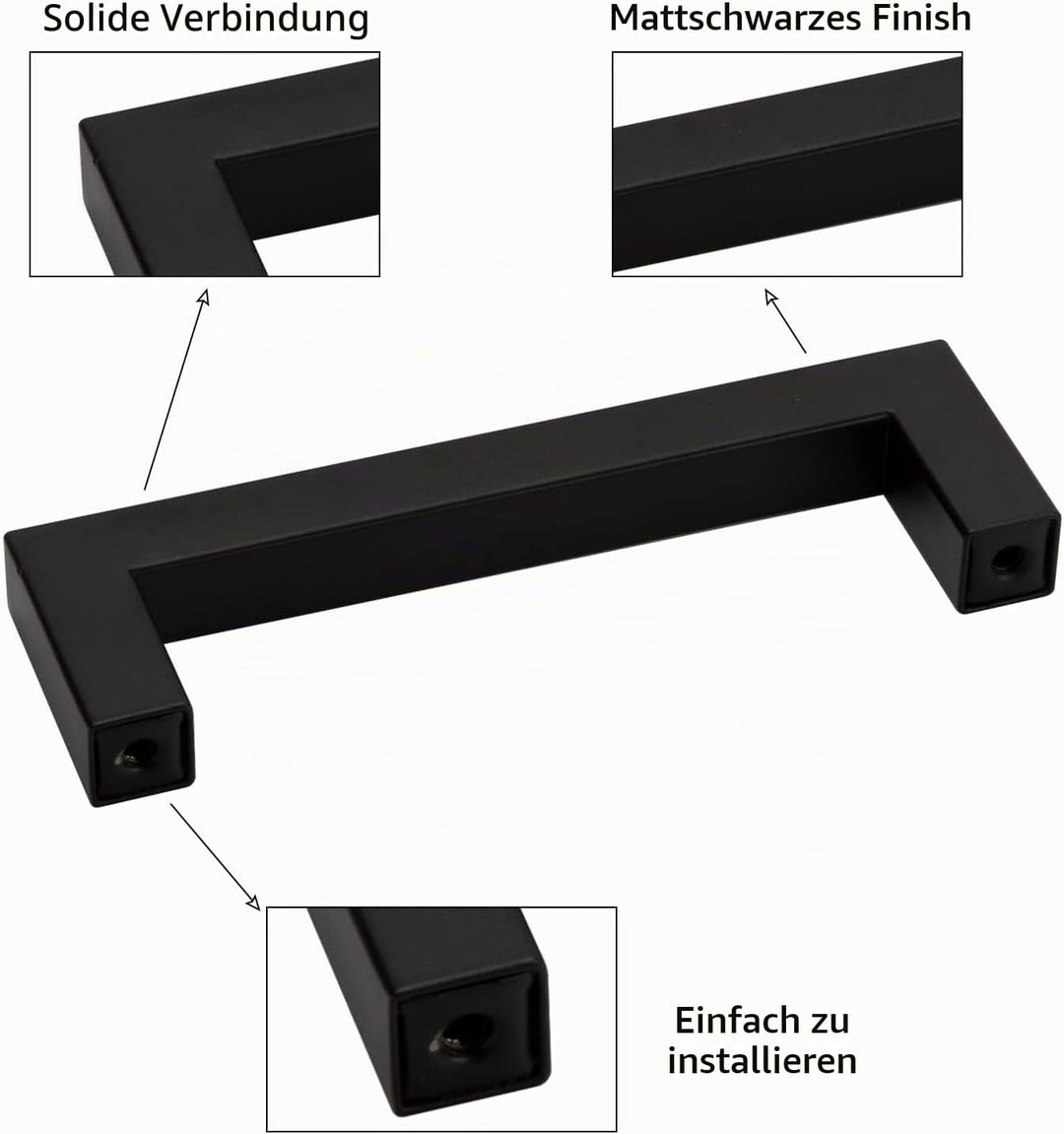 LONTAN 10 Stück Küchengriffe Schwarz 320mm lochabstand Schrankgriffe Schwarz Griffe für Küchenschrän