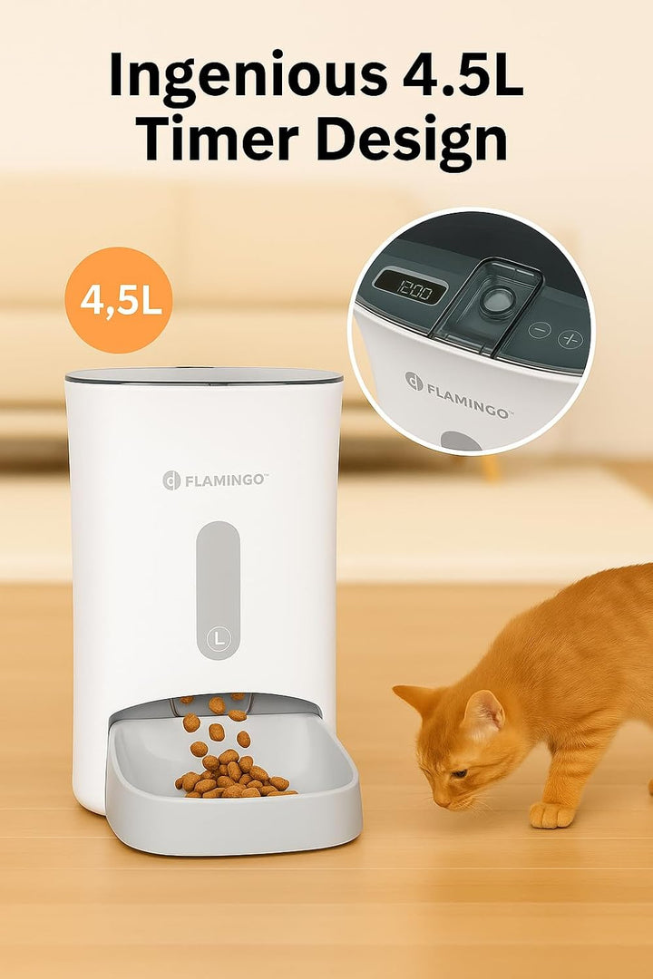 Futterautomat Katze - Futterautomat Hund - Futterautomat Katze Nassfutter - 4,5L Kapazität mit Timer