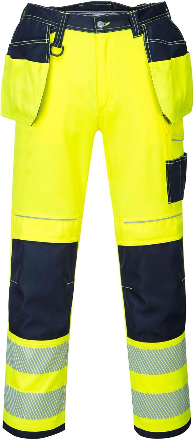 Portwest T501 Verstärkte PW3 Hi Vis Werkzeughalter Arbeitshose Gelb/Marine 41, Gelb/Marine 41