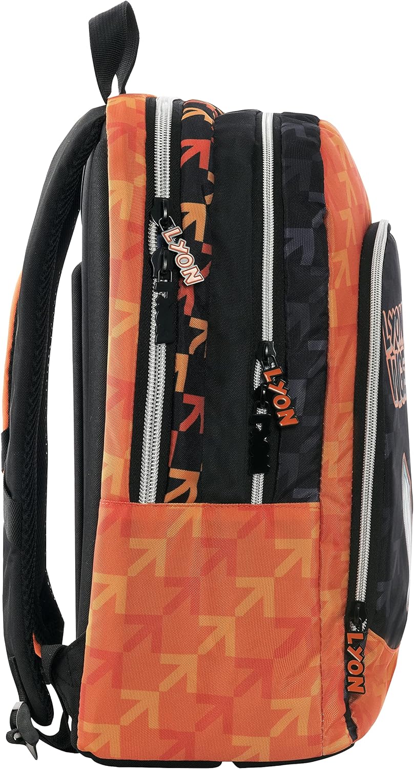 LYON GAMER Neuer Abnehmbarer Trolley organisierter Rucksack, schwarz orange, schwarz orange, lässig,