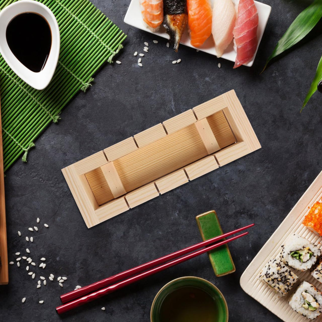 Sushi- Reis- Presseform Press Sushi Mold Box Japanisch Sushi Maker Wooden rechteckig Oshizushi Mold