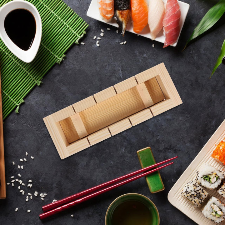 Sushi- Reis- Presseform Press Sushi Mold Box Japanisch Sushi Maker Wooden rechteckig Oshizushi Mold