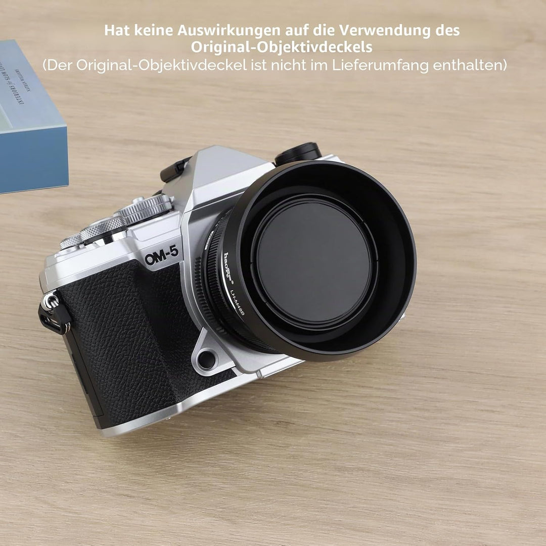 Haoge LH-M48B Gegenlichtblende aus Metall für Olympus M.ZUIKO Digital 17mm F1.8 1:1.8 Objektiv erset