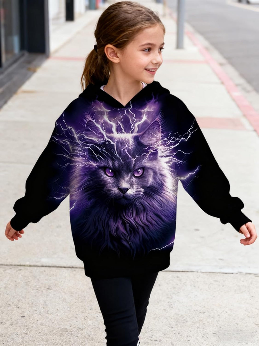 Fanient Kinder Junge Mädchen Hoodies 3D Drucken lebendige Tier Cartoon Grafik Sweatshirt Tasche Pull