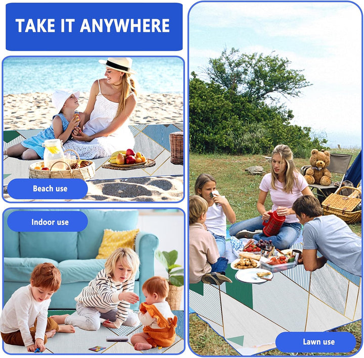 DanCoom Picknickdecke, Faltbare wasserdichte Sandmatte, 150 x 200CM Extra grosse Picknickdecke, Outd
