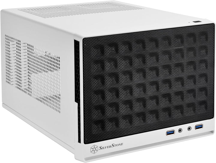 SilverStone SST-SG13WB - Sugo Mini-ITX kompaktes Cube Gehäuse, Mesh-Frontblende, schwarz-weiss, SST-