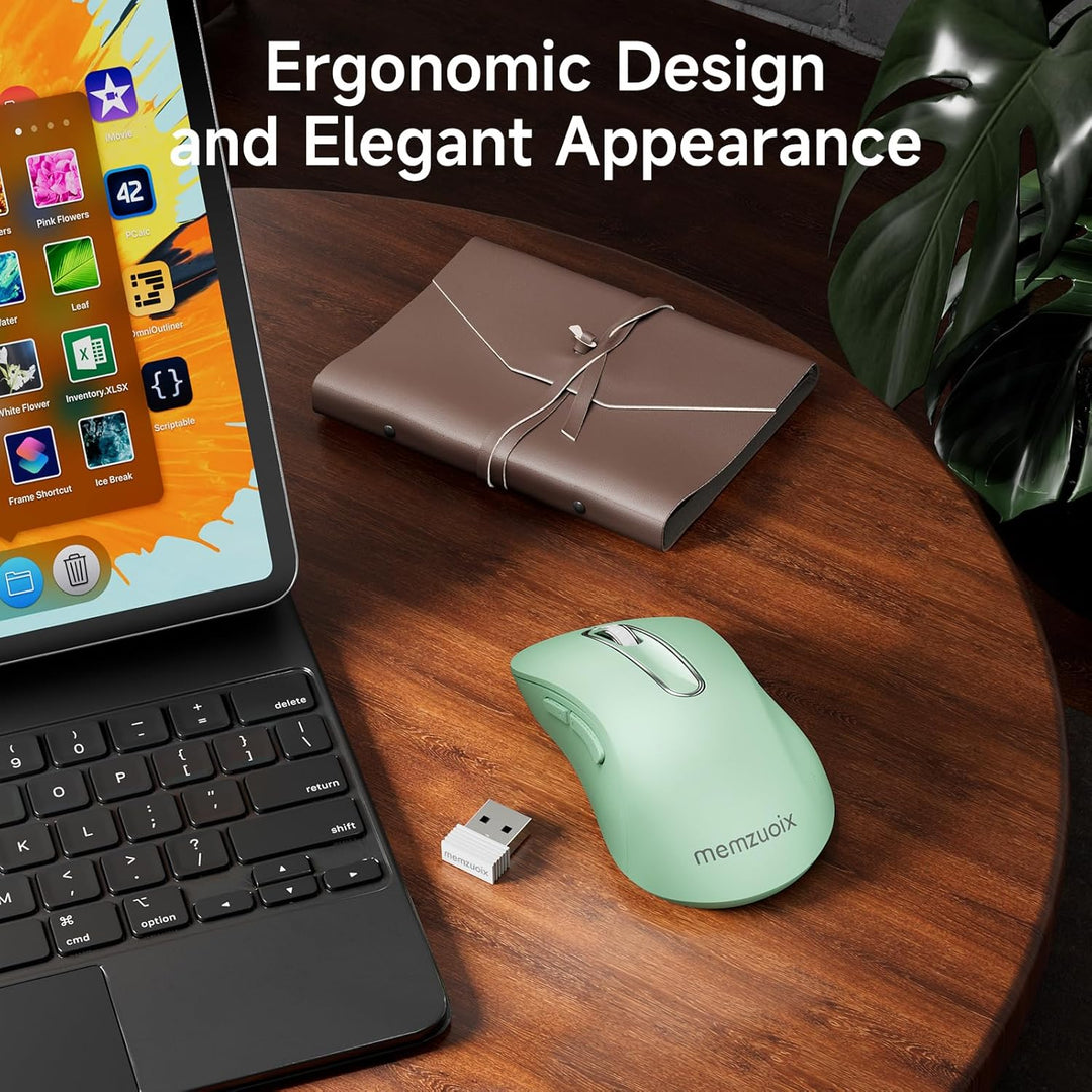 memzuoix Kabellose Maus 2.4GHz, Tragbare Optische Wireless Maus 1400 DPI mit Mini-USB-Empfänger, 5 T