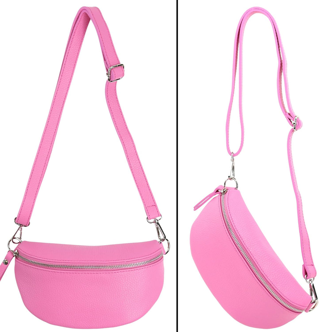 Blade Bauchtasche Damen Echtleder, stylische Gürteltasche Damen mit 2 gemusterten und Leder abnehmba