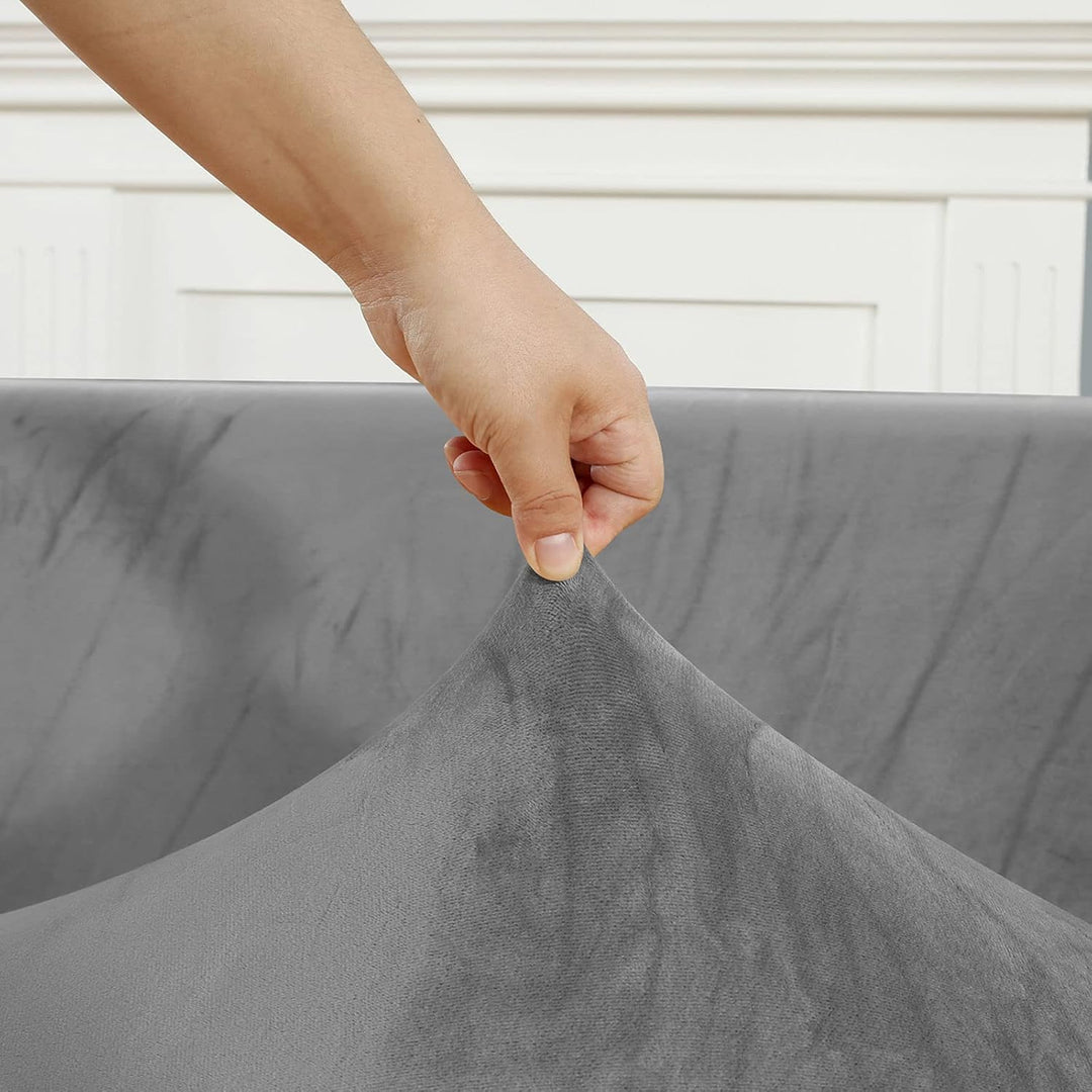 JHLD Sofabezug L Form, Stretch Sofabezug Samt L-förmiger Sofabezug Weiche Anti-rutsch Sofa Überwürfe