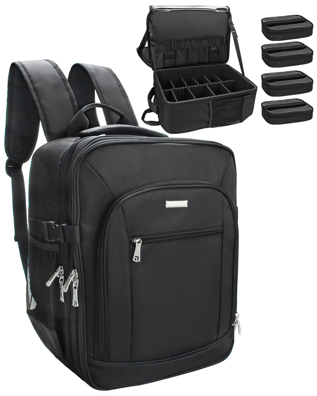 Kosmetikkoffer Rucksack Extra Grosser Beautycase Professionelle Reise Make-up Tasche für Frauen Schm