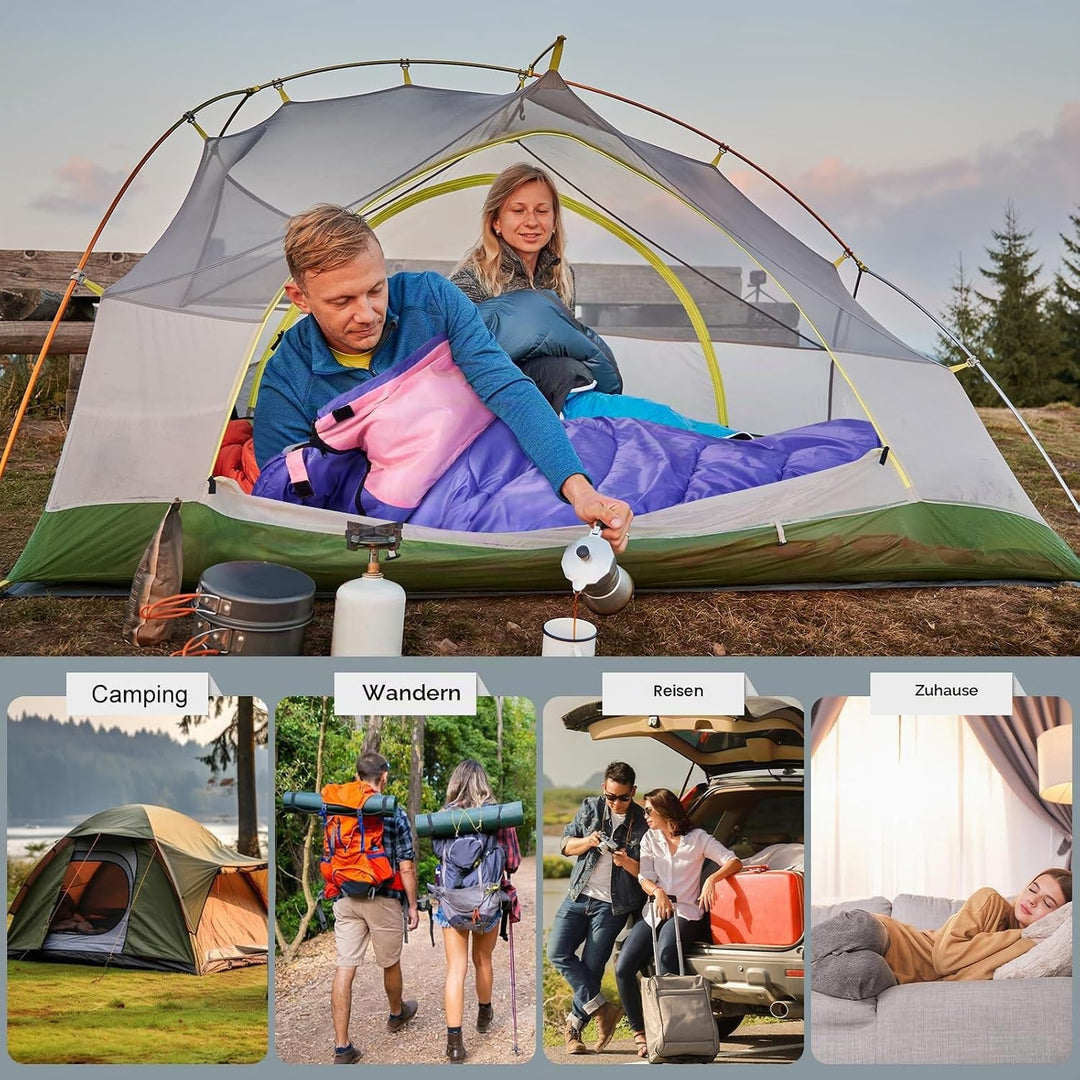 Schlafsack 3-4 Jahreszeiten,Schlafsack Outdoor für Erwachsene und Kinder,Schlafsäcke für Tragbare Re