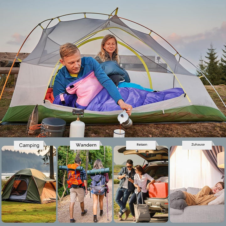 Schlafsack 3-4 Jahreszeiten,Schlafsack Outdoor für Erwachsene und Kinder,Schlafsäcke für Tragbare Re