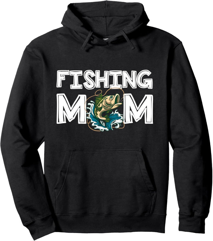 Damen Fishing Mom Mama Anglerin Muttertags Geschenk Angeln Pullover Hoodie