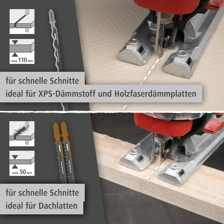 wolfcraft Stichsägeblatt Projektset „Dämmung“, 3-tlg. - Für schnelle Schnitte – ideal für XPS-Dämmst