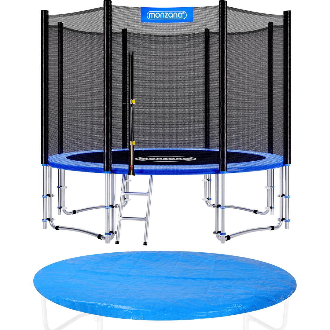 Monzana Trampolin Ø 244/305/366/426 cm Komplettset inkl. Sicherheitsnetz, Leiter, Randabdeckung & Zu