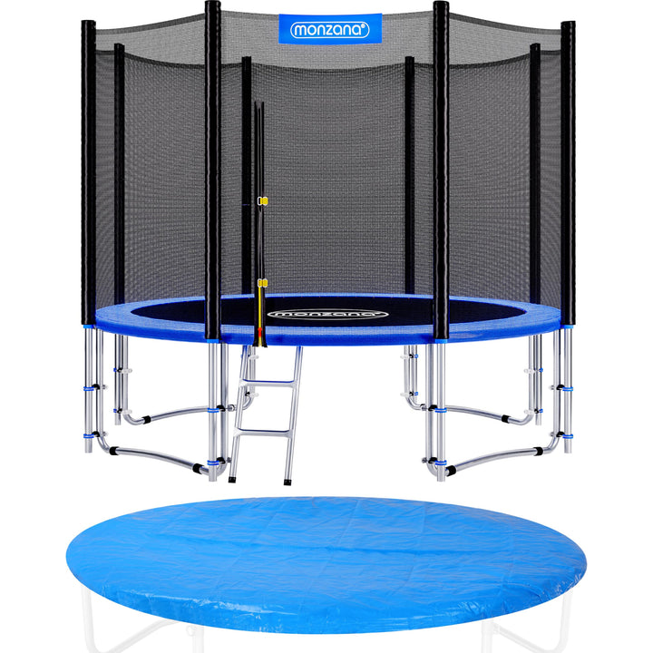 Monzana Trampolin Ø 244/305/366/426 cm Komplettset inkl. Sicherheitsnetz, Leiter, Randabdeckung & Zu