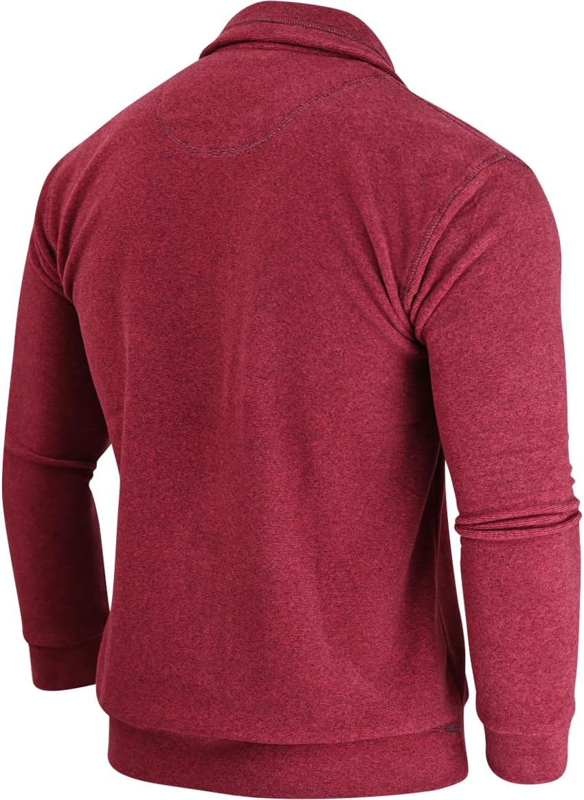 Soltice Herren Langarm Sweatshirt mit Brusttasche, Gestreifter Strickpullover mit Kragen, Meliert, W