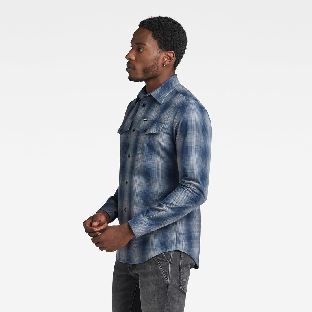 G-STAR RAW Herren Marine Slim Shirts XS Mehrfarben (Rank Blue Vanderbilt Check D20165-d412-g092), XS