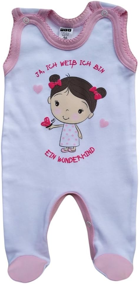 MEA BABY Unisex Baby Strampler mit Aufdruck aus 100% Baumwolle im 5er Pack. Baby Strampler für Mädch