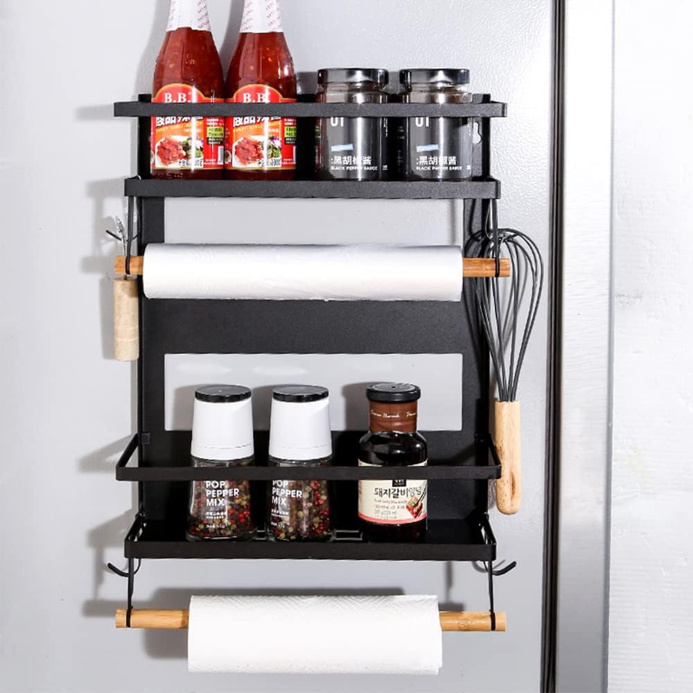 Magnetisches Gewürzregal für Kühlschrank, Küchenregal Ohne Bohren aus Edelstahl, Magnetisches Kühlsc
