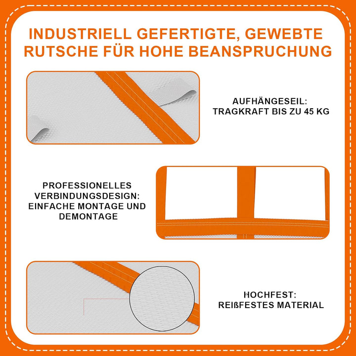 Schuttrutsche 6m, Bauschutt Fallschlauch aus reissfestem PP-Gewebe, mit 8 Bindschnüren, Staubarm, pl