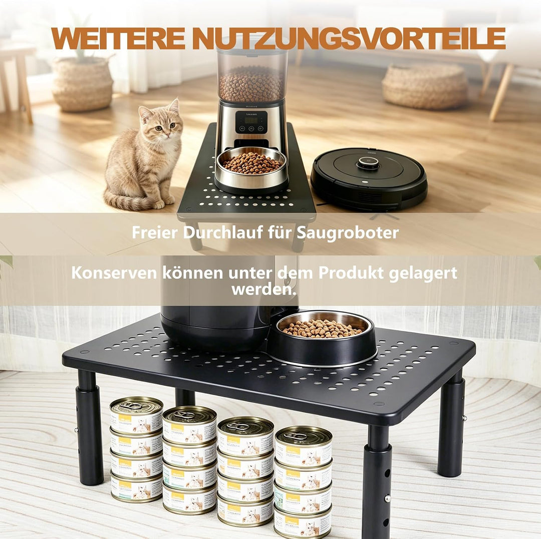 Verstellbarer Stand für Automatischer Katzenfütterständer, Entlastet Wirbelsäule und Gelenke spürbar