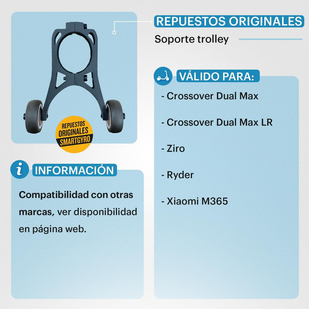 SmartGyro Unisex – Erwachsene Trolley Räder Wagenräder, Schwarz, Mittel