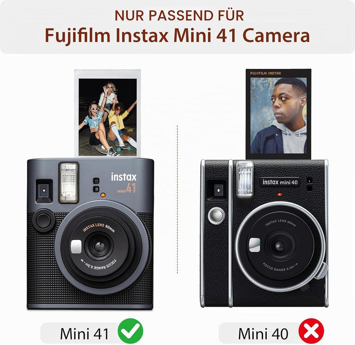 FINTIE Schutzhülle für Fujifilm Instax Mini 41 Sofortbildkamera – Premium veganes Leder Tasche Cover