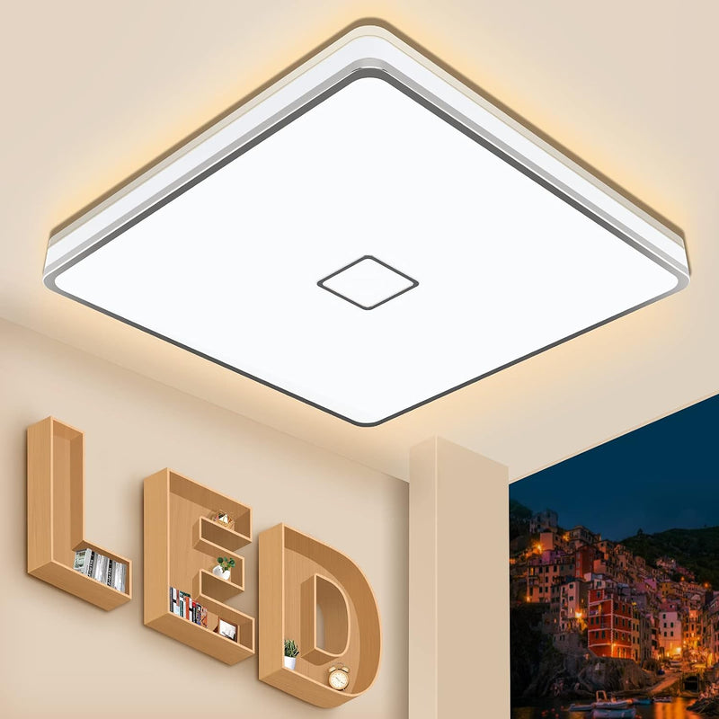 Airand Deckenleuchte LED Deckenlampe Bad 24W 2050LM Badlampe Hell IP44 Wasserdicht Quadrat Badezimme