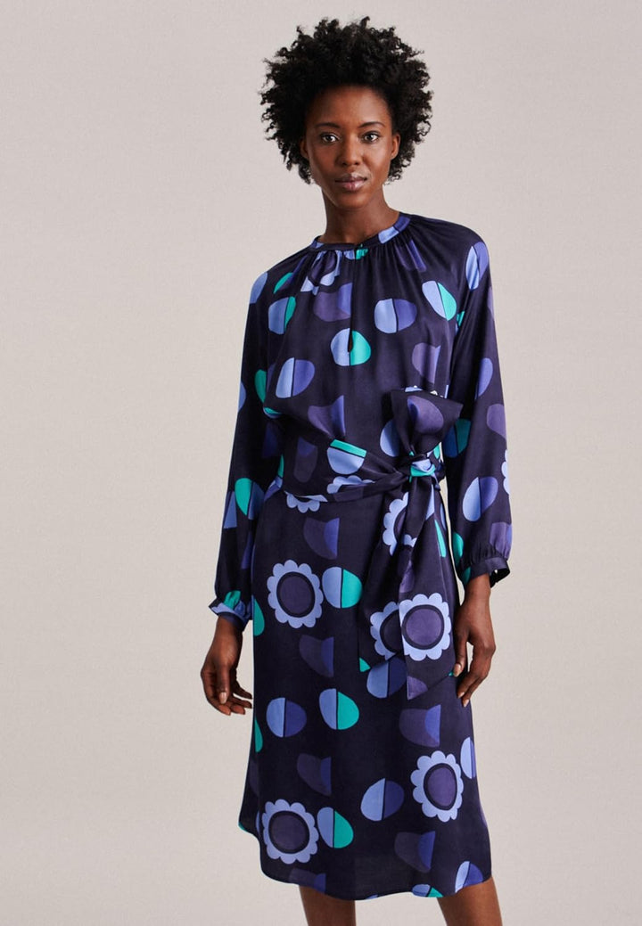 Seidensticker Damen Regular Fit Blusenkleid Langarm Kleid 34 Blau, 34 Blau