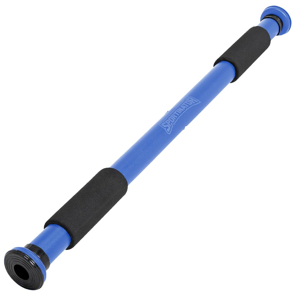 SPORTINATOR® Klimmzugstange zum Einspannen im Türrahmen, für dein Home-Gym. Länge 60–102 cm, kompakt