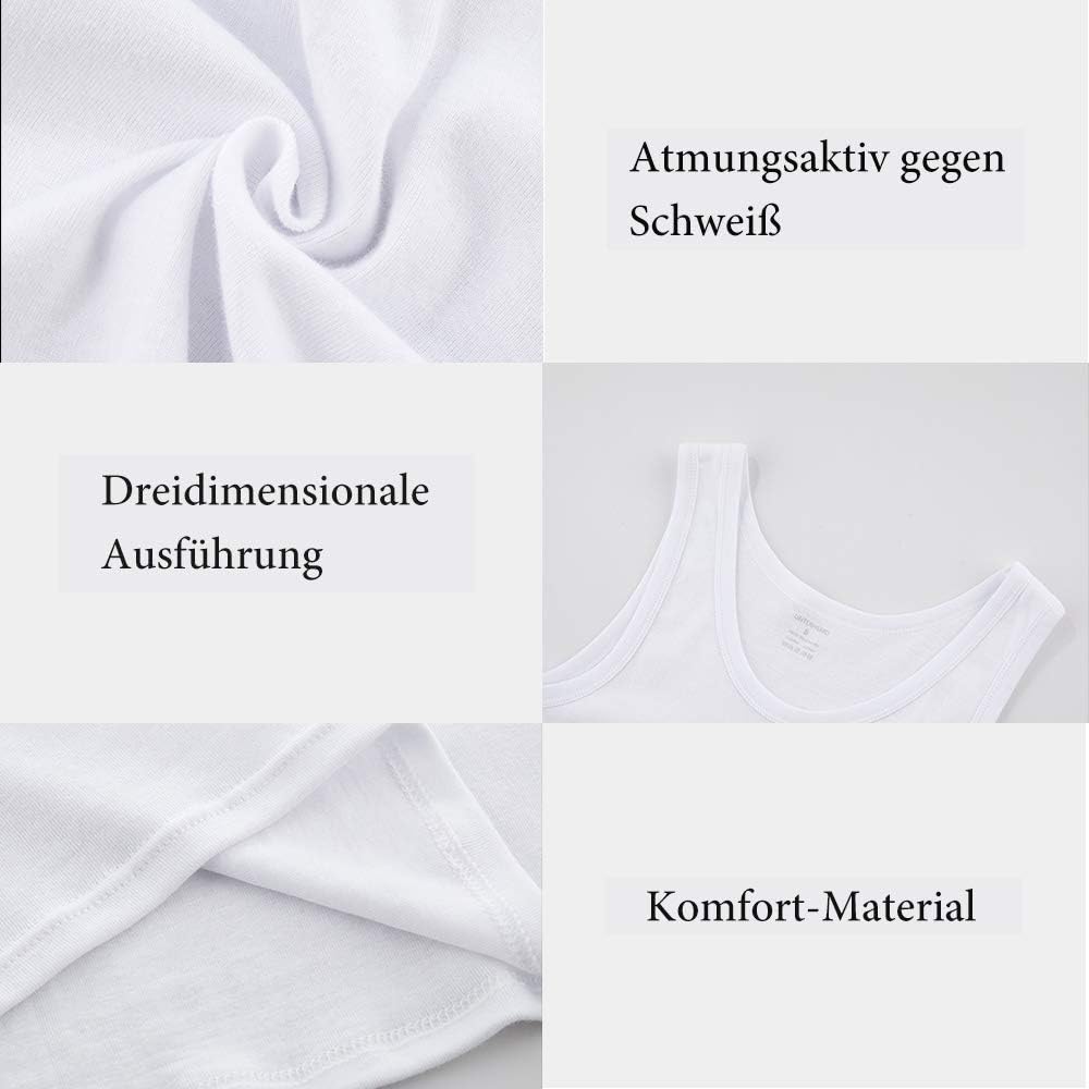 NUOZA 3/5er Pack Tanktops Viele Farben 100% Hochwertige Baumwolle Schrumpft Nicht Verblasst Nicht Un