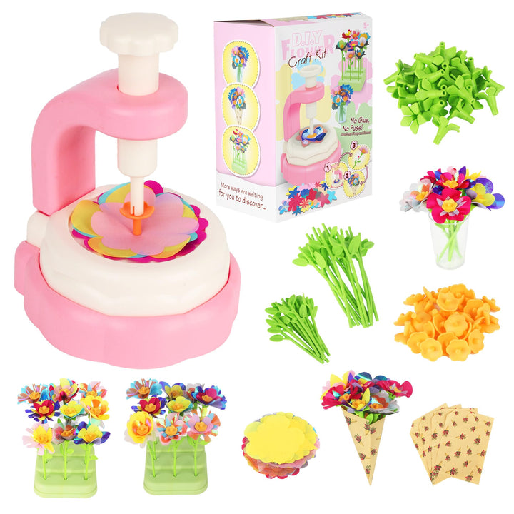 LIAILA Blumen Basteln Kinder, Stoff Blumenstrauss Basteln Mädchen ab 5-12 Jahre, Blumen Bastelset mi