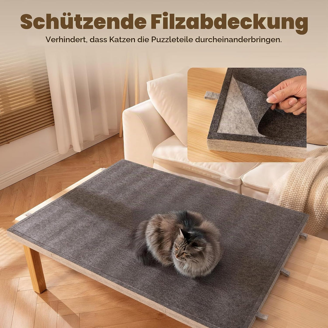 Tektalk klappbarer Puzzletisch mit Abdeckung, 3-Kippwinkel-Puzzleplateau, leichtes tragbares Filzpuz