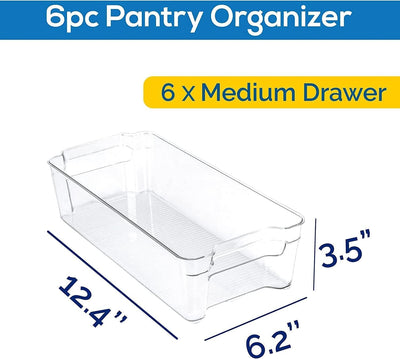 KICHLY Hochwertige Vorratsschrank Küche Organizer - Set von 6 Stauraum für Kühlschrank, Schränke, Re