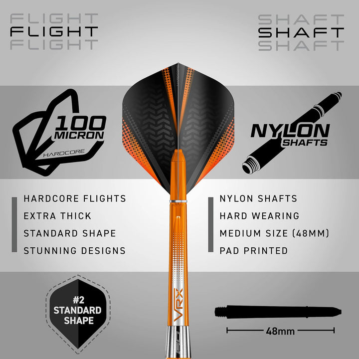 RED DRAGON Amberjack Series Steel Profi Dartpfeile Steeldarts Set mit Flights und Schäfte 28.0 Gramm