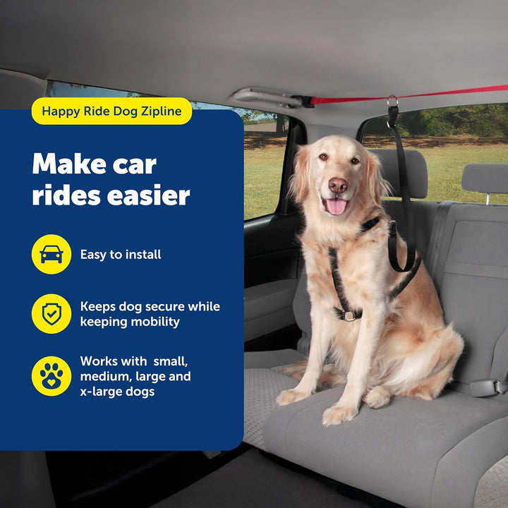 PetSafe Solvit Zipline für Hunde, Rücksitzleine, ideal für Reisen 72 IN, 72 IN