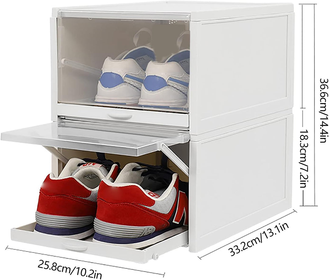 3er Pack Schuhbox Aufbewahrung, Faltbare Display Box Container Schrank Regal Schuh Organizer für Sne