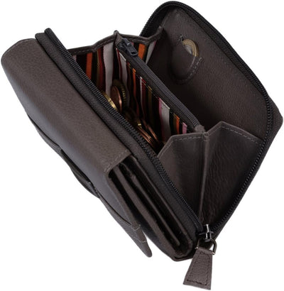 AVANCO Leder Damenbörse Damen Börse 23- (107A) mit RFID-Schutz Portemonnaie Geldbeutel Portmonee Por