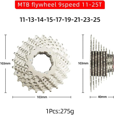 CYSKY 9 Fach Kassette 11-25T/11-28T/11-32T/11-36T/11-40T/11-42T MTB Rennrad Fahrrad Kassette Kompati