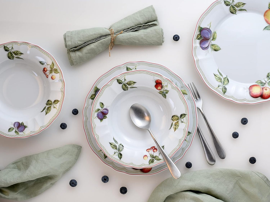 CreaTable 17031, Serie Flora Orchard, Geschirrset Tafelservice 12 teilig Tafelservice 12-tlg, Tafels