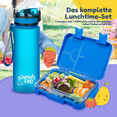 schmatzfatz Junior Brotdose Kinder mit Fächern| BPA Frei Lunchbox Kinder| Bento Box Kinder | Brotbox