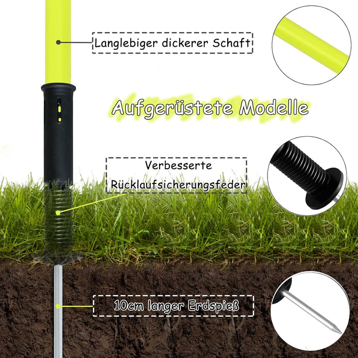 NAIZY Slalomstangen Fussball Trainingszubehör 1,5m/1,8m 6pcs-Set Hürdenstangen mit Erdspiess &amp; Trage