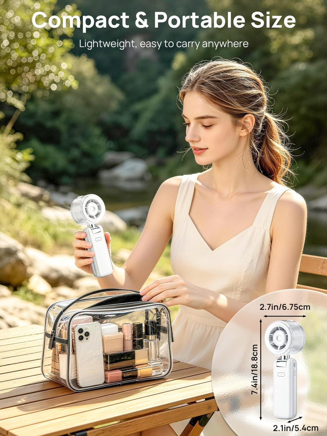 Handventilator mit Sprühnebel,Tragbarer Personal Turbo Ventilator | mit Kühlnebel Spray, 4000mAh Wie